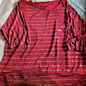 Maroon sequined top